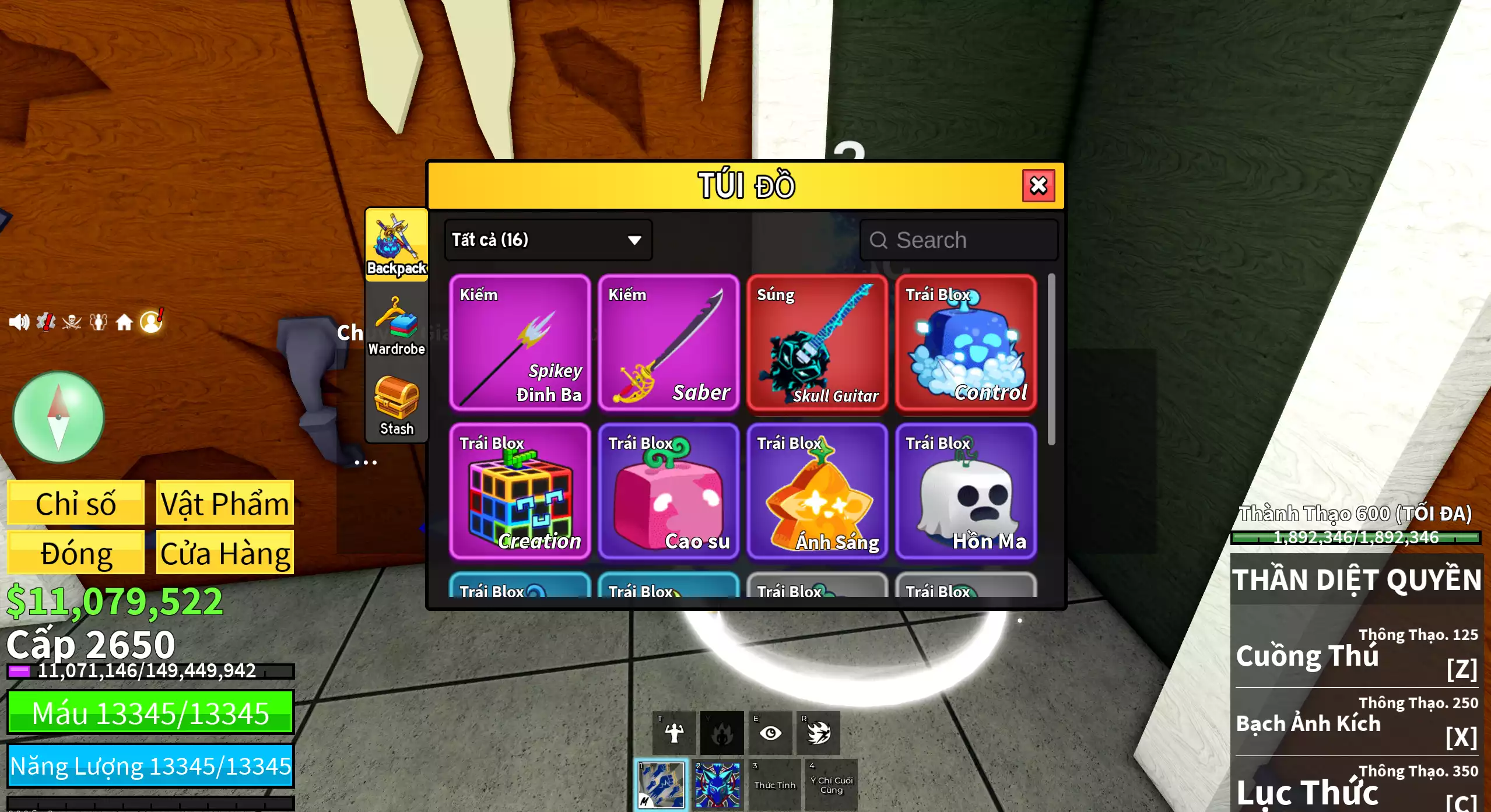 Kitsune đang ăn +  Control  + Godhuman + Người V4 full gear